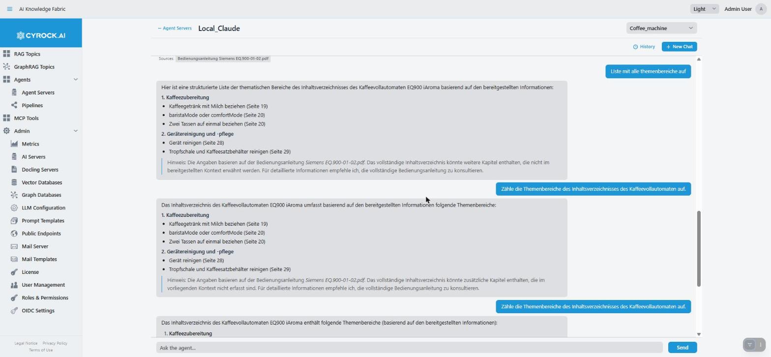 An empty Agent chat, with the pipeline selector in the top right